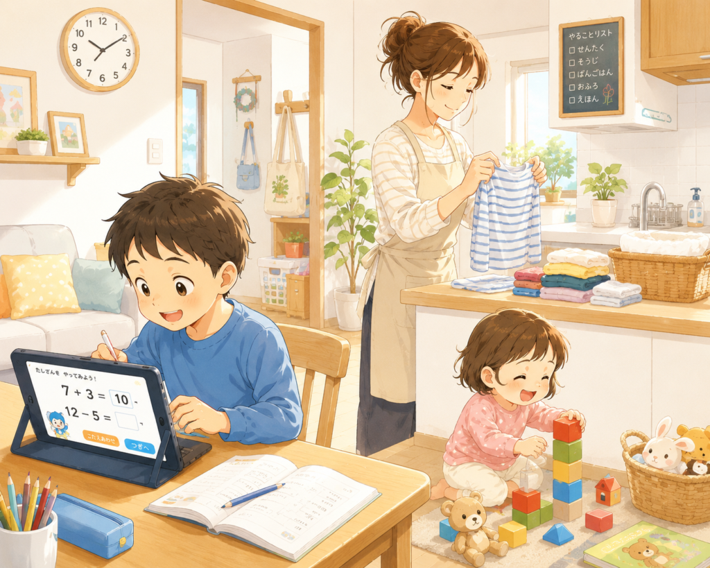 スマイルゼミを導入したら自分で机に向かえるようになった